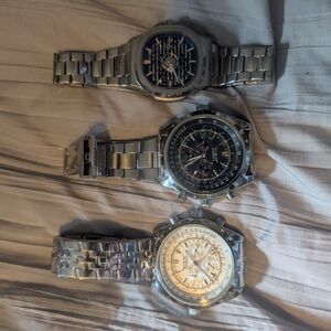 Set of Three Stainless Steel Men's Automatic Watches
